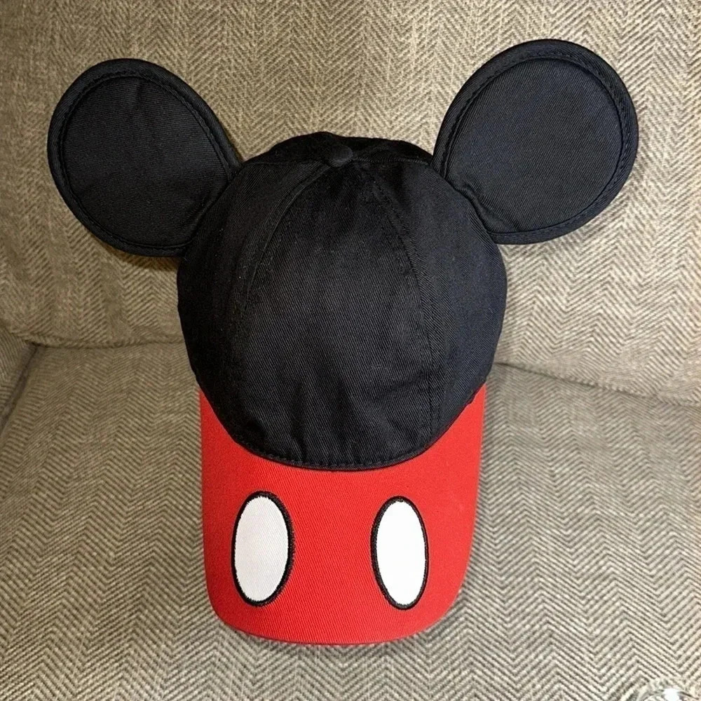 DISNEY WALT DISNEY WORLD PARKS MICKEY MOUSE BALLCAP HAT WITH MICKEY EARS EUC